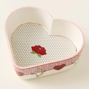 🆕 Anthropologie The Bistro Tile Stoneware Ramekin: Love Hearts Edition